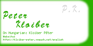 peter kloiber business card