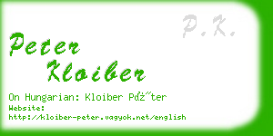 peter kloiber business card